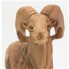 Image 2 : Hand carved wood image of a horned mountain ram  approx. 11” tall, 8” long and 4” wide, nicely  acco