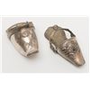 Lot of two 19th century Central or South American  small size stirrups in Spanish-style. Silver  pla
