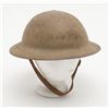 Image 1 : Unmarked World War I to World War II era helmet  with liner and chinstrap only. Marked size 7 ¼” in