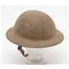 Image 2 : Unmarked World War I to World War II era helmet  with liner and chinstrap only. Marked size 7 ¼” in