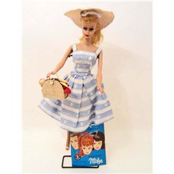 1960 VINTAGE BLONDE PONYTAIL BARBIE #4 WITH SWIMSUIT