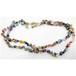 LARGE STRAND OF MILLEFIORI ART GLASS CHIPS - 33" LONG