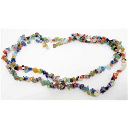 LARGE STRAND OF MILLEFIORI ART GLASS CHIPS - 33  LONG