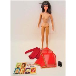 1968 BRUNETTE LIVING BARBIE DOLL WITH CLOTHES AND BOOKLET