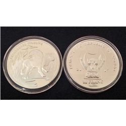 ENDANGERED WILDLIFE OF CONGO SILVER CLAD COLLECTIBLE COIN