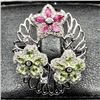 Image 1 : STERLING SILVER RUBY, PERIDOT AND TOPAZ RING SIZE 8