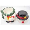 Image 2 : SNOWMAN CHRISTMAS HOLIDAY COOKIE JAR WITH ORIGINAL BOX