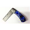 Image 1 : NEW Barber's Elite Straight Razor Blue Perlex Knife
