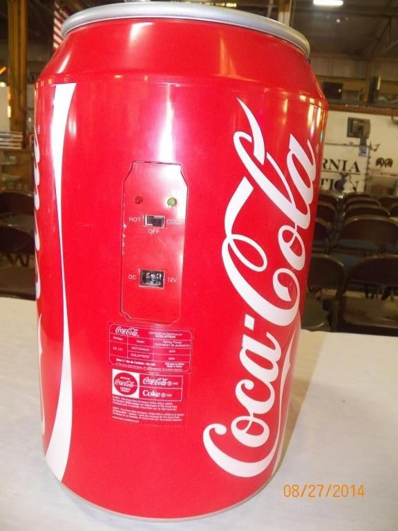Coca Cola Cooler & Heater shaped like the coke can opens with double