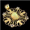 Image 1 : APP: 3.2k 14 kt. Gold, 3.42CT Crystal Opal and Topaz Pendant