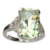 Image 1 : APP: 1.1k 5.56CT Oval Cut Light Green Amethyst Quartz And Platinum Over Sterling Silver Ring