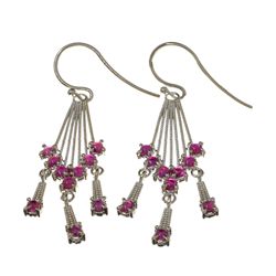 APP: 2.9k 1.34CT Ruby And Topaz Sterling Silver Earrings