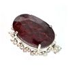 Image 1 : APP: 18.8k Designer Sebastian 442.84CT Oval Cut Ruby and Sterling Silver Pendant