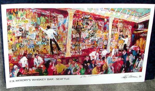 Hand Signed LeRoy Neiman FX McCrory's Whiskey Bar