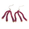 Image 1 : APP: 0.9k 35.00CT Round Cut Bead Ruby And White/Yellow Sterling Silver Earrings
