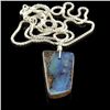 Image 1 : APP: 1k 1.92Gm Natural Freeform Boulder Opal And Sterling Silver Pendant With Chain