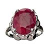 Image 1 : APP: 1.5k 5.71CT Oval Cut Ruby And Platinum Over Sterling Silver Ring