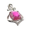 Image 1 : APP: 3k 4.88CT Ruby And Topaz Platinum Over Sterling Silver Pendant