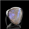 Image 1 : APP: 1.4k 11.24Grams Natural Form Boulder Opal And Sterling Silver Ring