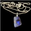 Image 1 : APP: 1k 0.79Gm Natural Freeform Boulder Opal And Sterling Silver Pendant With Chain