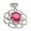 Image 1 : APP: 6.5k 14.64CT Ruby And Aquamarine Platinum Over Sterling Silver Pendant