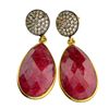 Image 1 : APP: 1.5k 28.00CT Ruby And Topaz Gold Over Sterling Silver Earrings