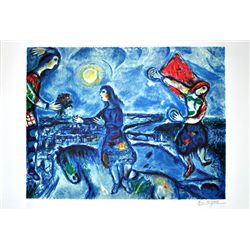 MARC CHAGALL Lovers Over Paris Print, I12 of 500