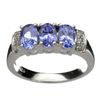 Image 1 : APP: 2k 1.25CT Tanzanite And Quartz Platinum Over Sterling Silver Ring