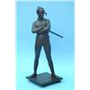 Image 1 : St Marceux, a bronze figure of a masked harlequin standing on a naturalistic plinth, signed and d...