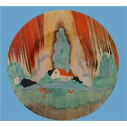 A Clarice Cliff Forest Glen pattern pottery charger, printed 'Clarice Cliff Newport Pottery Engla...
