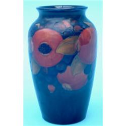 A Moorcroft high shouldered baluster vase painted with peaches and cherries, 8ins (See illustrati...