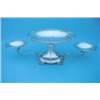 Image 1 : A George V silver epergne with lobed central dish on waisted support flanked by 2 similar smaller...