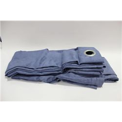 SET OF 2 BLUE MICROFIBER CURTAINS