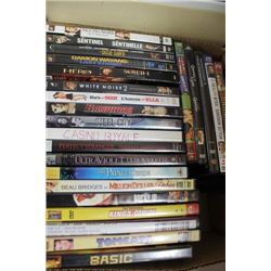 BOX W/ 25 DVD MOVIES ON CHOICE TO LOT 85