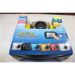 NEW HD ACTION CAMCORDER WITH 2" TOUCH SCREEN