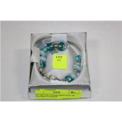 .925 SILVER CHARM BRACELET W/ COLORED CHARMS