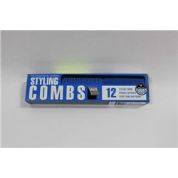 BOX OF 12 PROFESSIONAL GRADE STYLING COMBS