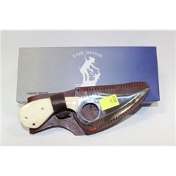 HANDMADE BONE HANDLE SKINNING KNIFE