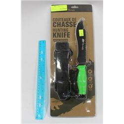 OLYMPIA GREEN HANDLE HUNTING KNIFE WITH SHEATH