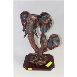 LG COPPER DUAL HEAD ELEPHANT STATUE