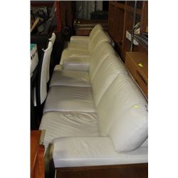 WHITE LEATHER SOFA AND LOVESEAT