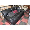 Image 1 : BLACK LEATHER ELECTRIC RECILING SOFA