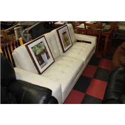 WHITE LEATHER DESIGNER SOFA