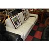 Image 1 : WHITE LEATHER DESIGNER SOFA