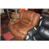 Image 1 : BROWN FABRIC ROCKER RECLINING SOFA CHAIR