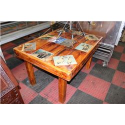 SOLID WOOD WILDLIFE RUSTIC TABLE