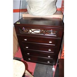 5 DRAWER CHEST, DARK FINISH, NEW