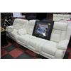 Image 1 : NEW WHITE LEATHER RECLINING SOFA AND LOVESEAT