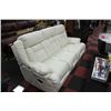 Image 1 : WHITE LEATHER RECLINING SOFA