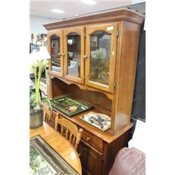 SOLID MAPLE 2PC. HUTCH & CHINA CABINET